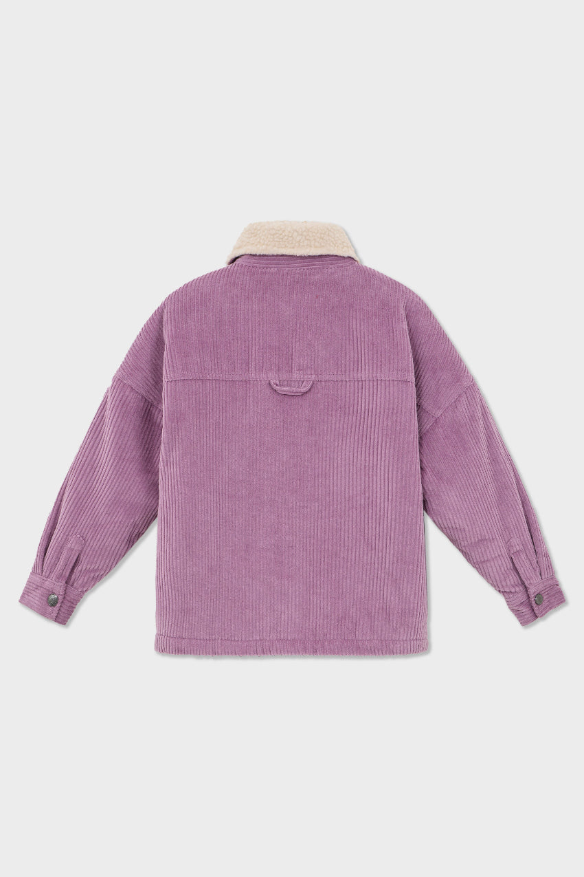 Organic Cotton Corduroy Shirt Jacket with Sherpa Lining
