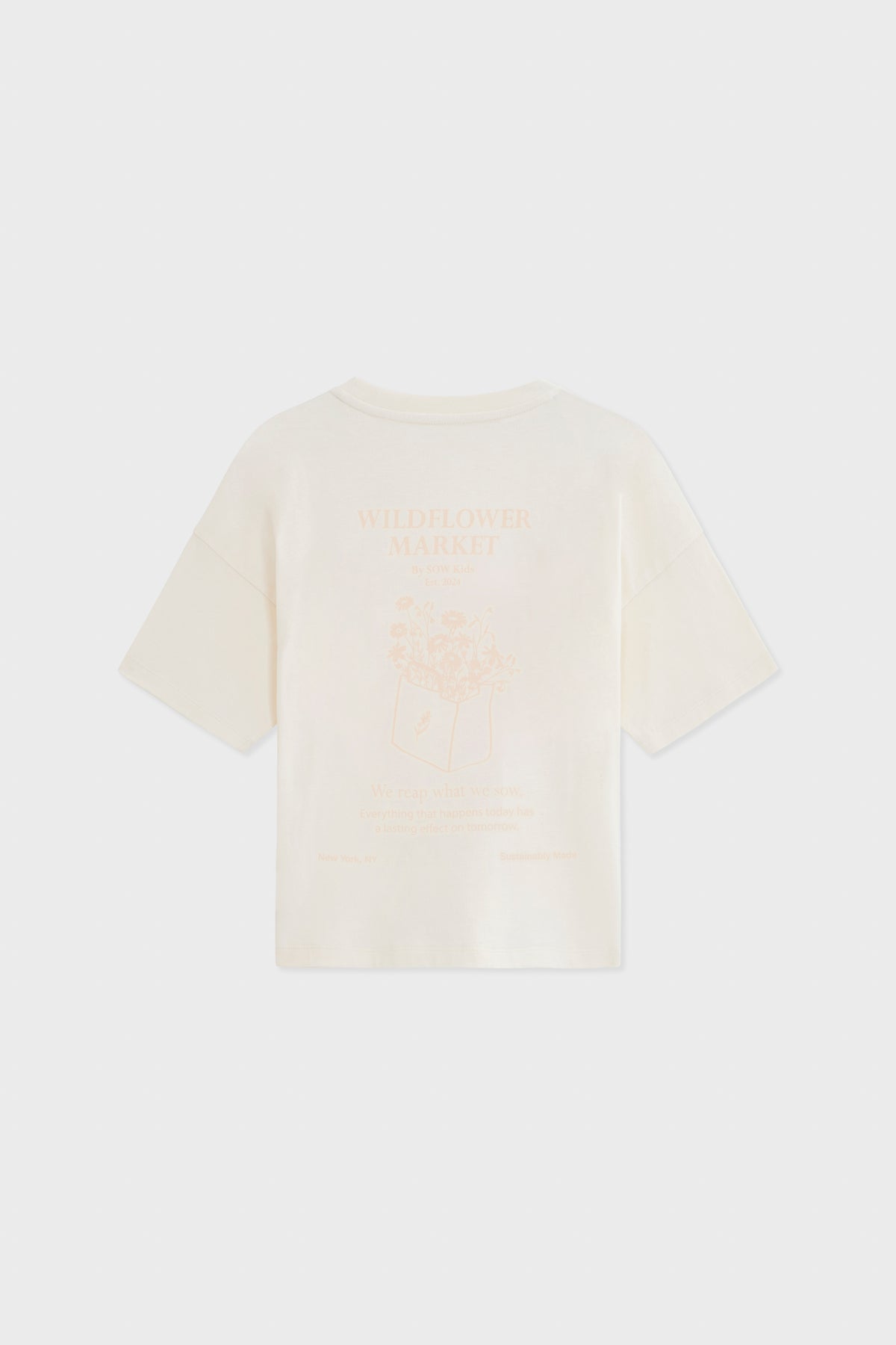 Relaxed Organic Cotton T-Shirt With Wildflower Market Print