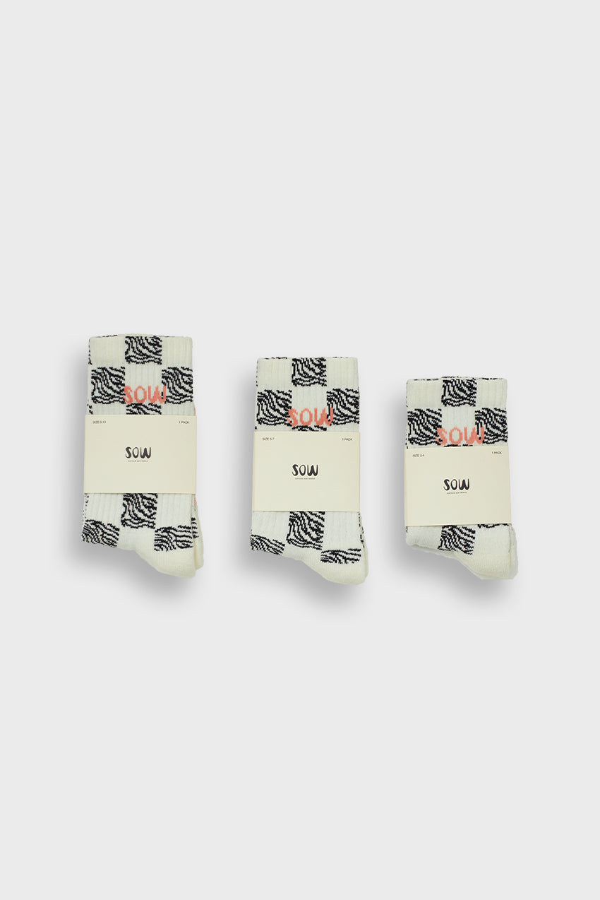 Off White/Black Animal Checker