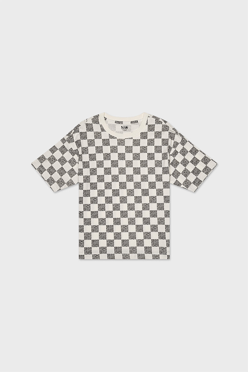 Off White/Black Animal Checker