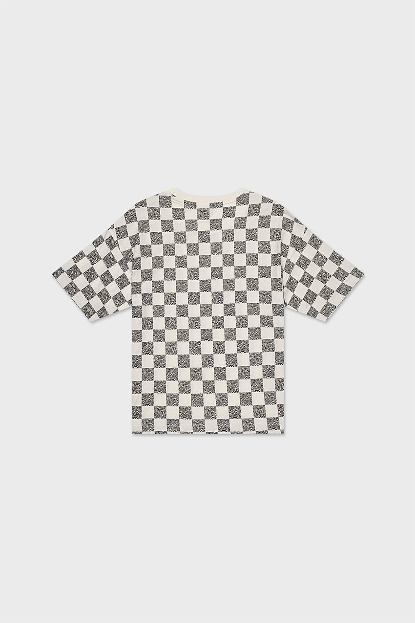 Off White/Black Animal Checker