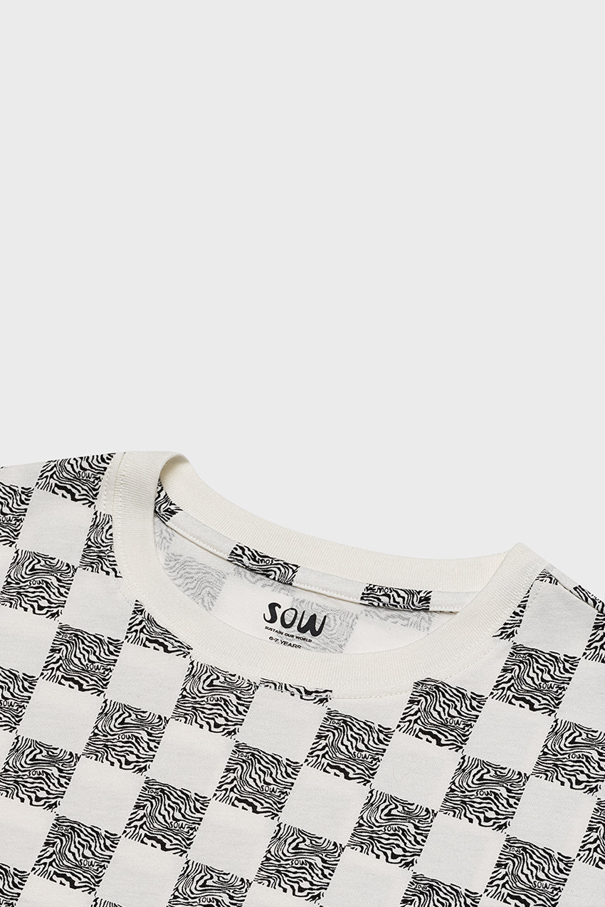 Off White/Black Animal Checker