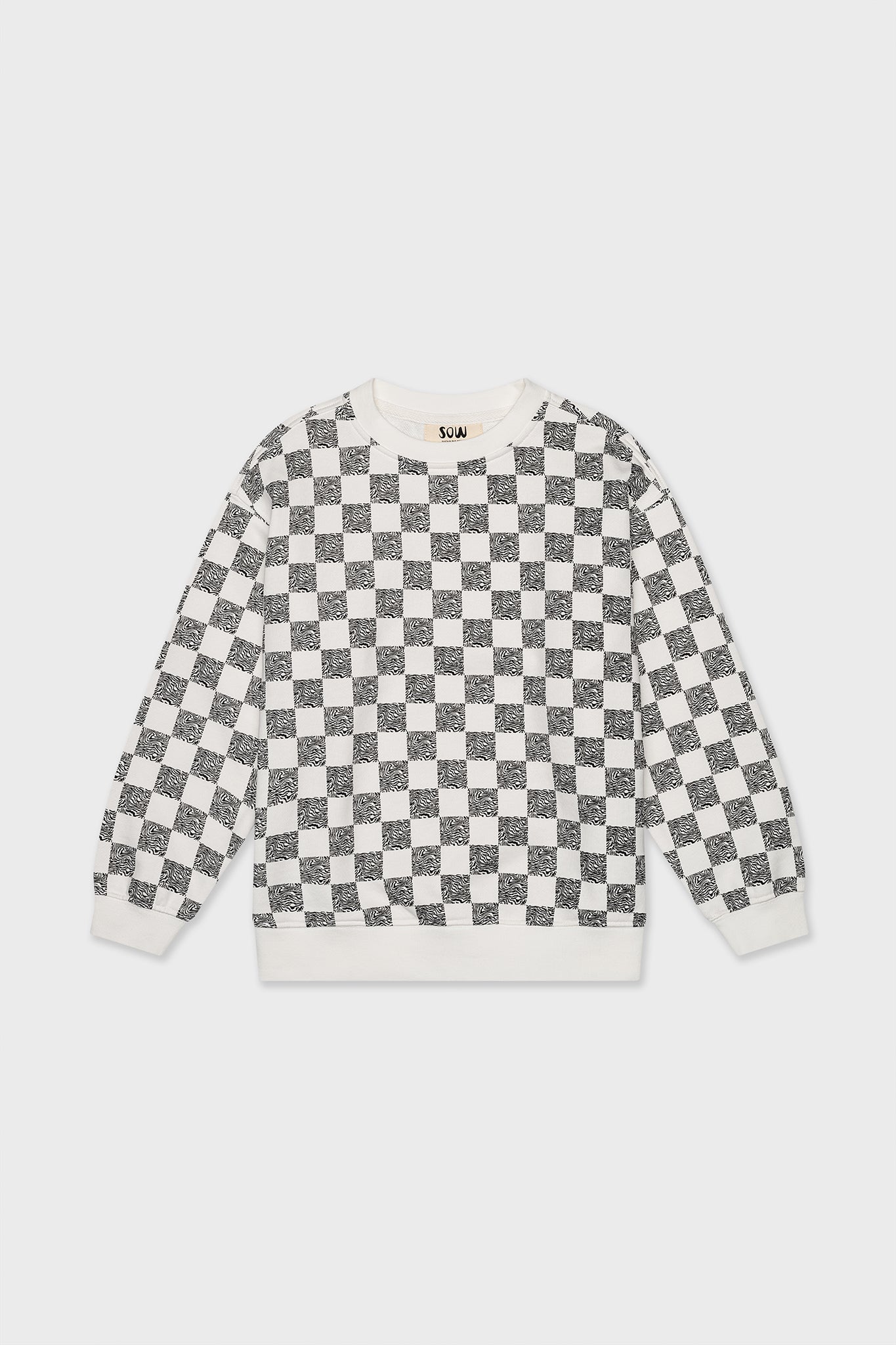 #Color_OFF WHITE/BLACK ANIMAL CHECKER