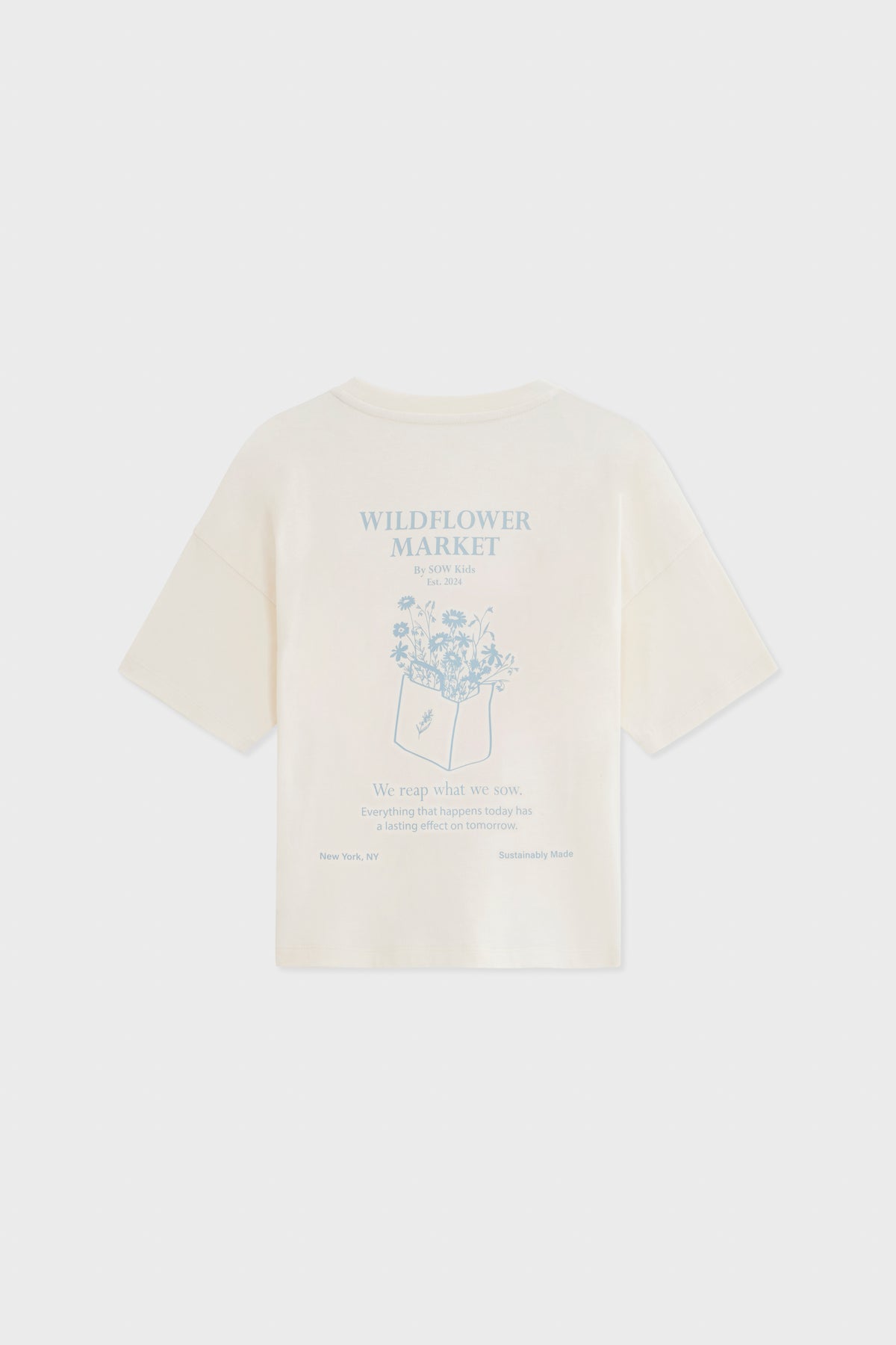 Relaxed Organic Cotton T-Shirt With Wildflower Market Print